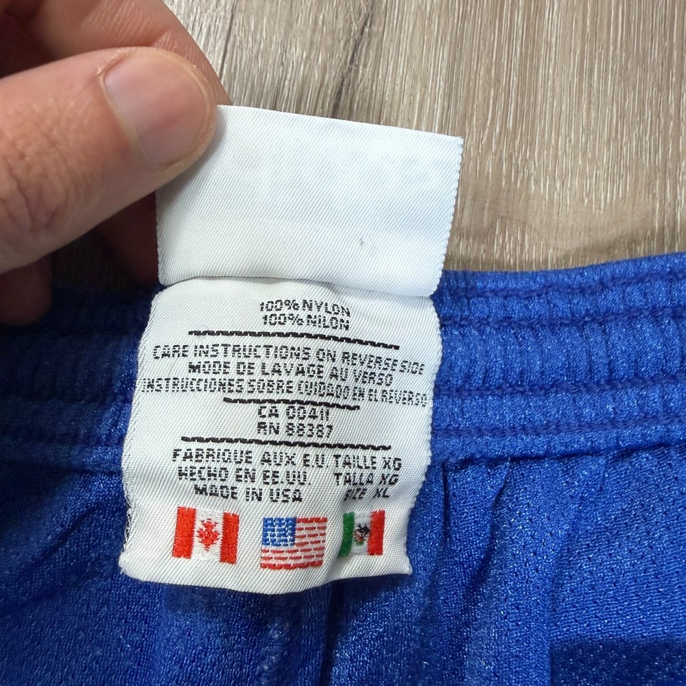 VTG Adidas Made in USA Blue Mesh 5" Shorts Youth XL Gym Basketball Trefoil - Picture 6 of 8